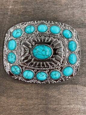 New beautiful turquoise color Belt Buckle